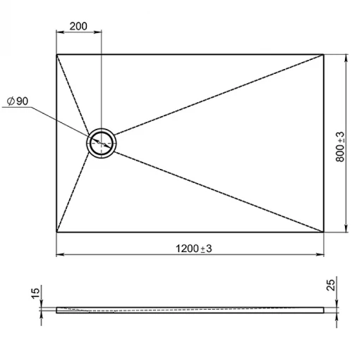 Душевой поддон из искусственного камня Jacob Delafon Tolbiac 120x80 E6D331RU-NGM Черный матовый