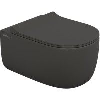 Унитаз Berges Ego XL 083218 подвесной Антрацит матовый с сиденьем Микролифт фарфор подвесной