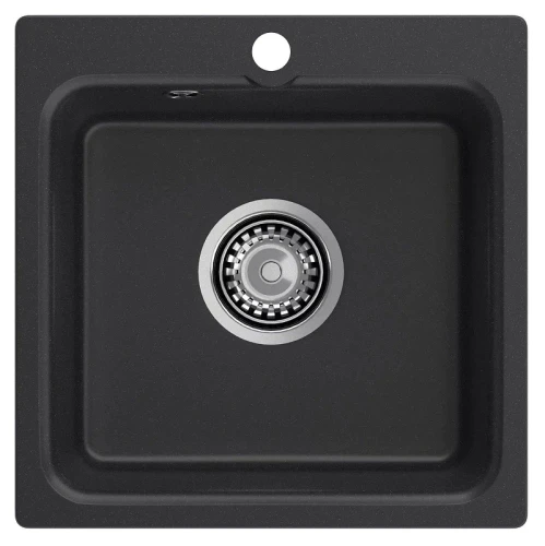 Кухонная мойка Reflexion Base 43 RX0743BL цвет Черный со смесителем Viko V-3224 Хром Черный