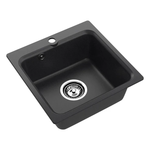 Кухонная мойка Reflexion Base 43 RX0743BL цвет Черный со смесителем Viko V-3224 Хром Черный