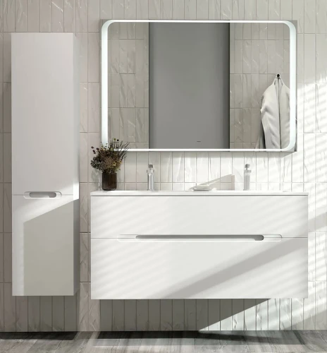 Зеркало Jorno Modul 120 Mоl.02.120/W с подсветкой с сенсорным выключателем стекло