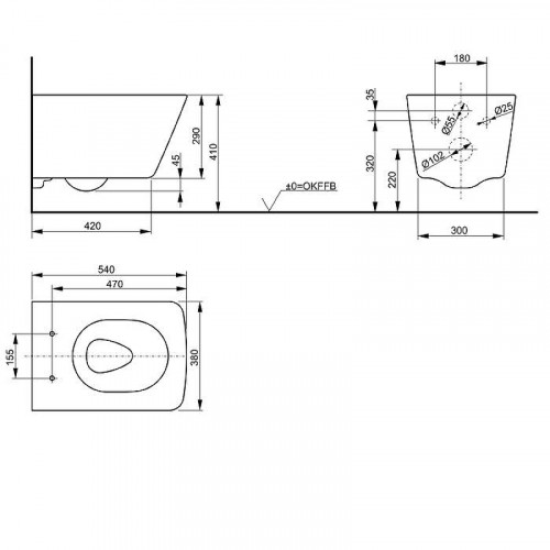 Унитаз Toto SP CW532RY подвесной цвет Белый без сиденья
