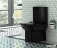 Унитаз компакт Creavit Lara LR360-11SI00E-0000 Черный без бачка и сиденья фарфор напольный