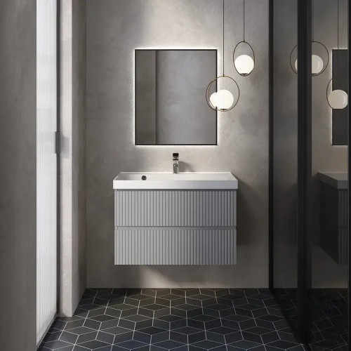 Тумба под раковину AQUAme S1 80 AQM900180GM подвесная цвет Серый