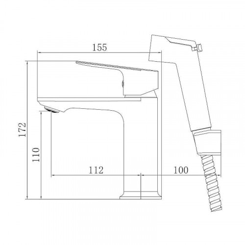 Смеситель для раковины Voda Shore SHR27H с гигиеническим душем цвет Хром