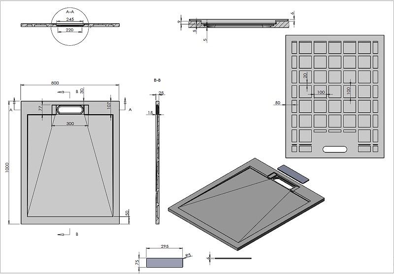 Душевой поддон из искусственного камня Vincea 100x80 VST-4SRL8010W Белый матовый