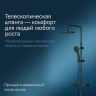 Душевая система AM.PM Inspire V2.0 F0750A422 с термостатом Черная матовая латунь на стену