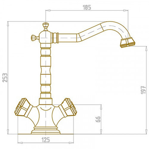 Смеситель для раковины Bronze de Luxe Royal 10105 Бронза латунь