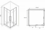 Душевой уголок Abber Schwarzer Diamant 90x90 AG02090H профиль Хром стекло прозрачное