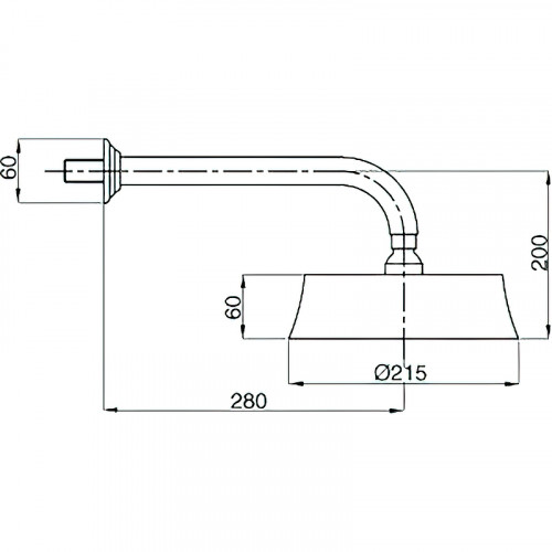 Верхний душ Cezares Olimp CZR-TDD2-03/24 Золото 24 карат нержавеющая сталь на стену