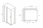 Душевой уголок Abber Sonnenstrand 110x70 AG04110BS-S70B профиль Черный стекло прозрачное