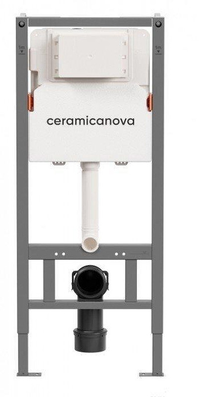 Унитаз с инсталляцией Ceramicanova Форма (Forma) CN3009_121002CH цвет Белый с сиденьем Микролифт и клавишей смыва цвет Хром глянцевый