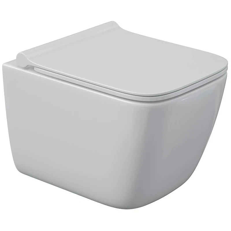 Комплект унитаза Berges Quattro S Rimless с инсталляцией Atom Line 043361 с сиденьем Микролифт и клавишей смыва Хром глянцевый фарфор подвесной