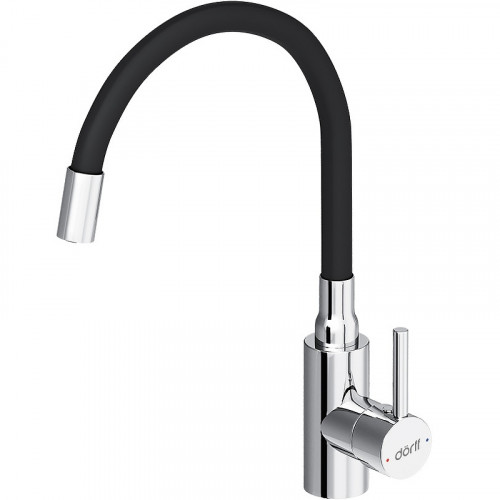 Смеситель для кухни Dorff Logic D3007622 Хром Черный нержавеющая сталь