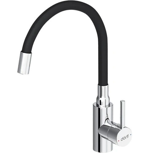 Смеситель для кухни Dorff Logic D3007622 Хром Черный нержавеющая сталь