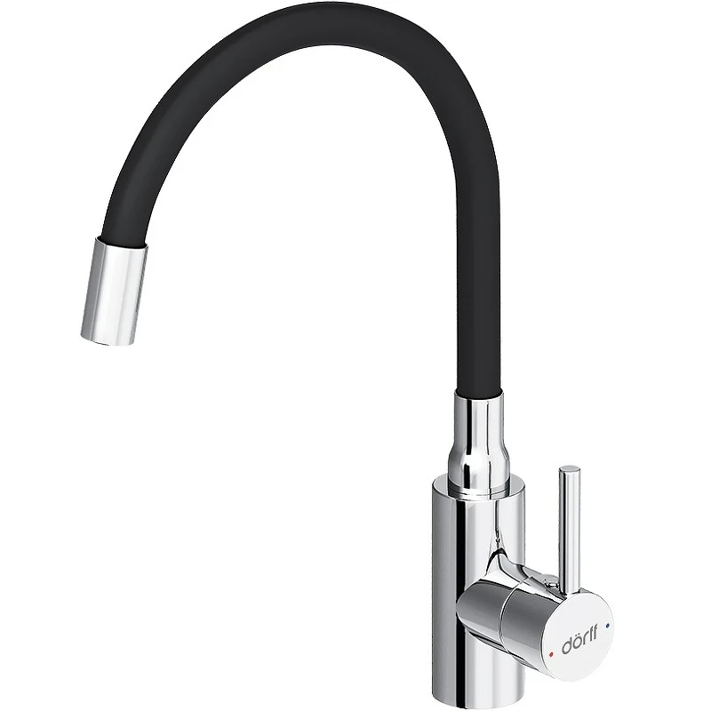 Смеситель для кухни Dorff Logic D3007622 Хром Черный нержавеющая сталь
