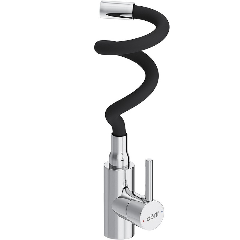 Смеситель для кухни Dorff Logic D3007622 Хром Черный нержавеющая сталь