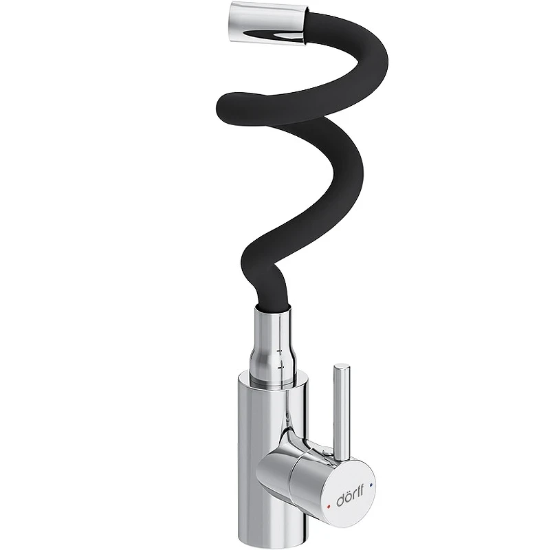 Смеситель для кухни Dorff Logic D3007622 Хром Черный нержавеющая сталь