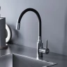 Смеситель для кухни Dorff Logic D3007622 Хром Черный нержавеющая сталь