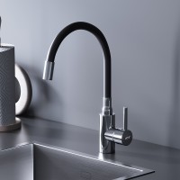 Смеситель для кухни Dorff Logic D3007622 Хром Черный нержавеющая сталь однорычажный