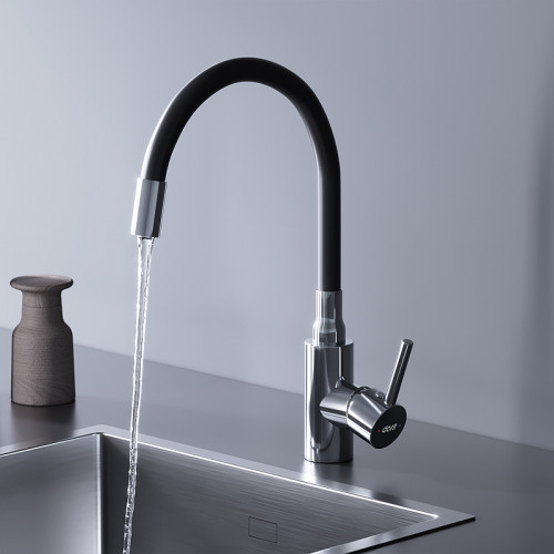 Смеситель для кухни Dorff Logic D3007622 Хром Черный нержавеющая сталь