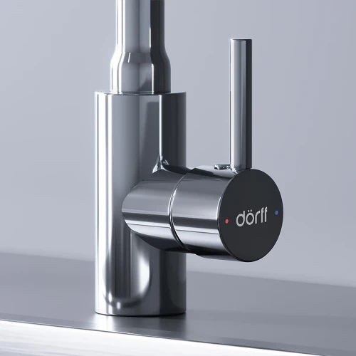 Смеситель для кухни Dorff Logic D3007622 Хром Черный нержавеющая сталь