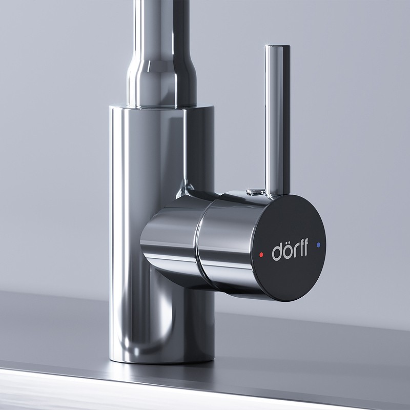 Смеситель для кухни Dorff Logic D3007622 Хром Черный нержавеющая сталь