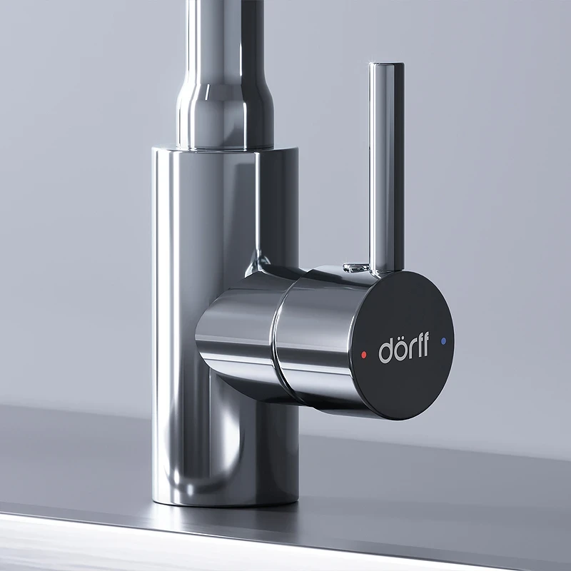 Смеситель для кухни Dorff Logic D3007622 Хром Черный нержавеющая сталь