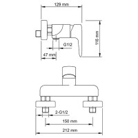 Смеситель для душа WasserKRAFT Vils 5602 Хром латунь на стену