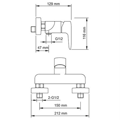 Смеситель для душа WasserKRAFT Vils 5602 Хром латунь на стену