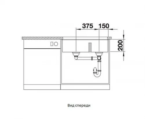 Кухонная мойка Blanco Subline 430/270-U 523152 Темная скала искусственный камень (литьевой мрамор) встраиваемый