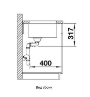 Кухонная мойка Blanco Subline 430/270-U 523152 Темная скала искусственный камень (литьевой мрамор) встраиваемый