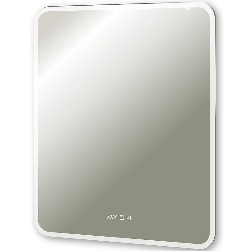 Зеркало Silver Mirrors Стив-3 80 LED-00002827 с подсветкой с сенсорным выключателем с подогревом и часами стекло