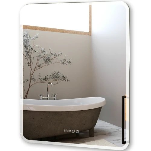Зеркало Silver Mirrors Стив-3 80 LED-00002827 с подсветкой с сенсорным выключателем с подогревом и часами стекло