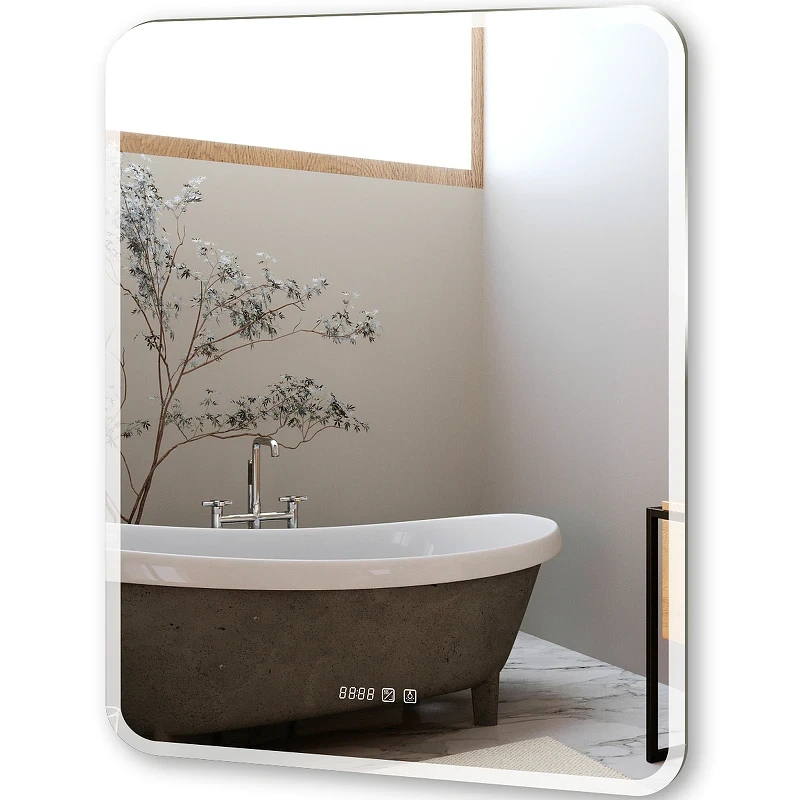 Зеркало Silver Mirrors Стив-3 80 LED-00002827 с подсветкой с сенсорным выключателем с подогревом и часами стекло
