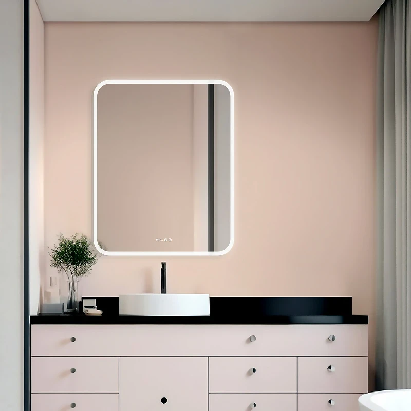 Зеркало Silver Mirrors Стив-3 80 LED-00002827 с подсветкой с сенсорным выключателем с подогревом и часами стекло