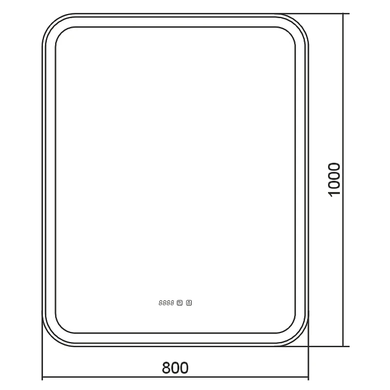 Зеркало Silver Mirrors Стив-3 80 LED-00002827 с подсветкой с сенсорным выключателем с подогревом и часами стекло
