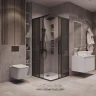 Душевой уголок Grossman Cosmo 100х100 300.K33.02.1010.21.10 профиль Черный матовый стекло тонированное