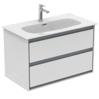 Тумба под раковину Ideal Standard Connect Air 80 E0819KN подвесная цвет Glossy White + Matt Light Grey (Белый глянцевый + Светло-серый матовый)