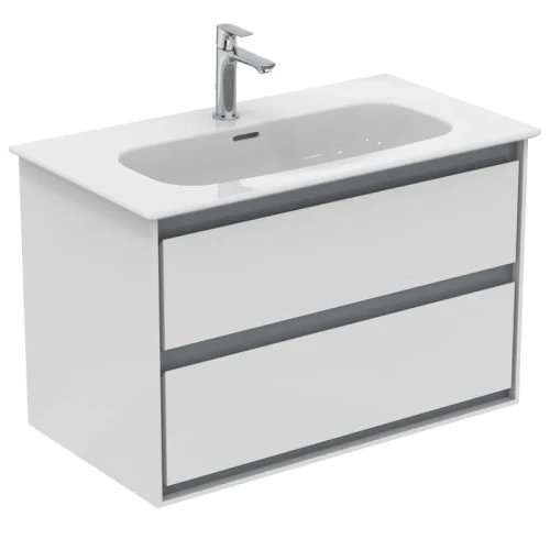 Тумба под раковину Ideal Standard Connect Air 80 E0819KN подвесная цвет Glossy White + Matt Light Grey (Белый глянцевый + Светло-серый матовый)