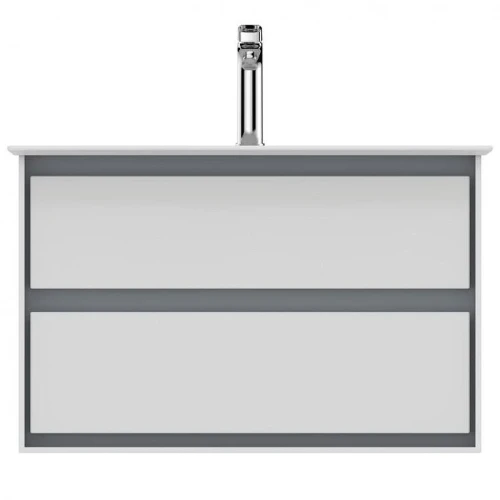 Тумба под раковину Ideal Standard Connect Air 80 E0819KN подвесная цвет Glossy White + Matt Light Grey (Белый глянцевый + Светло-серый матовый)