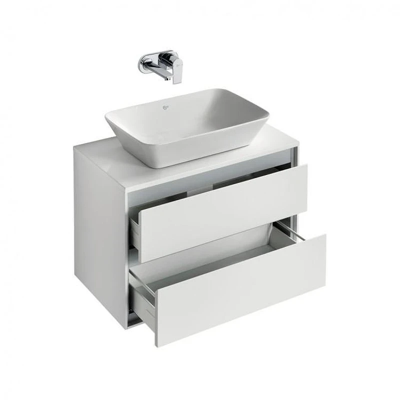 Тумба под раковину Ideal Standard Connect Air 80 E0819KN подвесная цвет Glossy White + Matt Light Grey (Белый глянцевый + Светло-серый матовый)