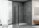 Душевая стенка Abber S90B 90x190 профиль Черный стекло прозрачное