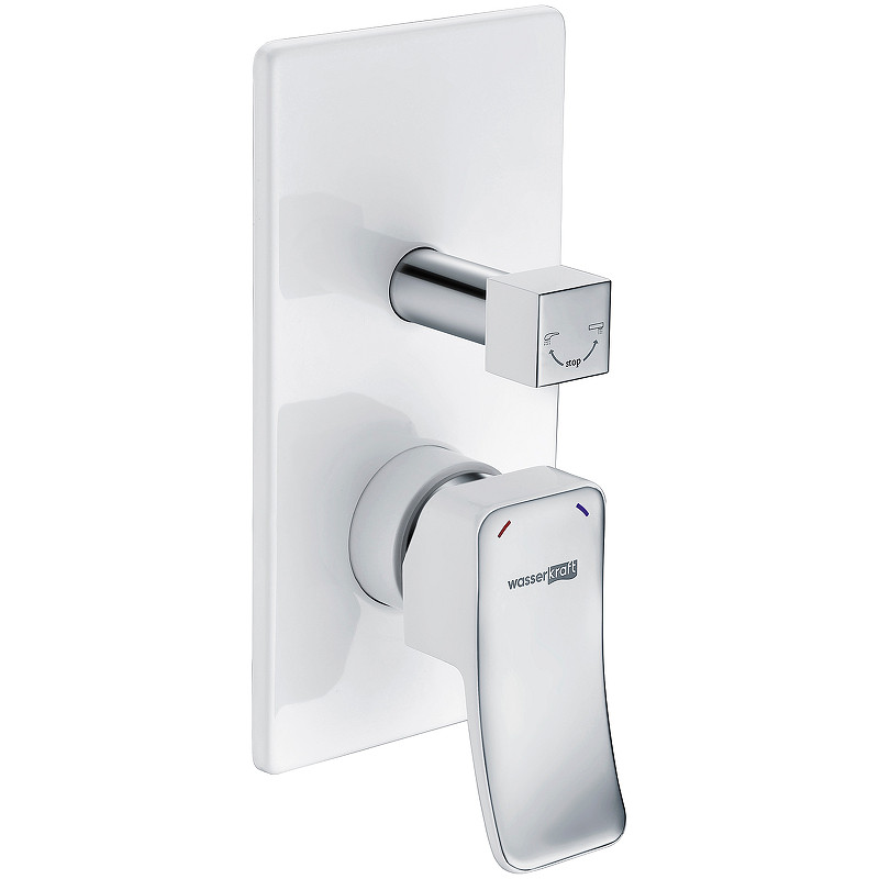 Смеситель для душа WasserKRAFT Aller 10641W Белый Хром латунь встраиваемый