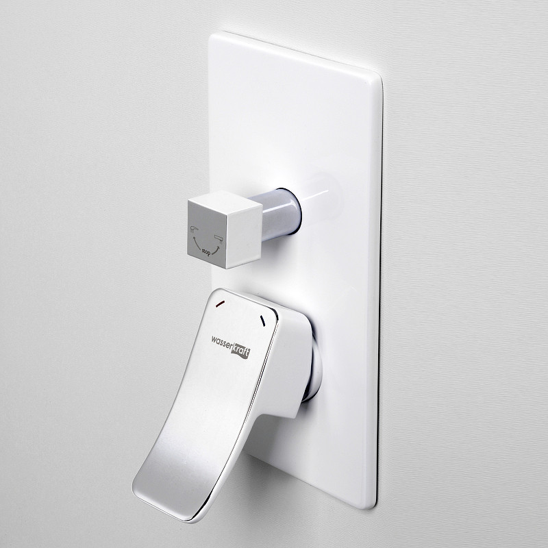 Смеситель для душа WasserKRAFT Aller 10641W Белый Хром латунь встраиваемый