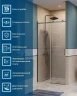 Душевая дверь BelBagno Soft Close-2 110 SOFT_CLOSE-2-BF-1-110-C-GM профиль Оружейная сталь стекло прозрачное