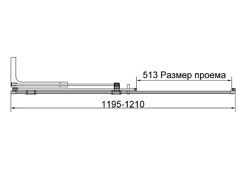 Душевая дверь Vincea Волк-Ин (Walk-In) 120 L VDS-4WSL120CLGM-L профиль Вороненая сталь стекло прозрачное