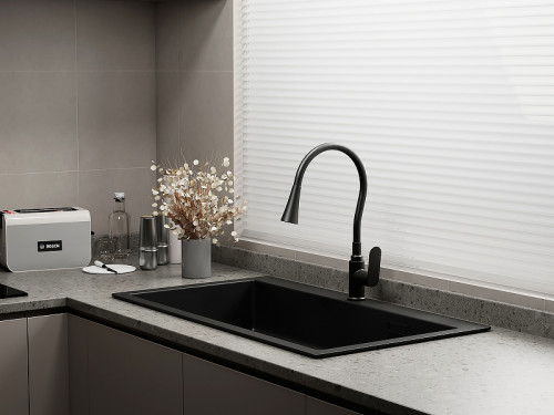 Смеситель для кухни Splenka S41.43.06 Черный матовый латунь