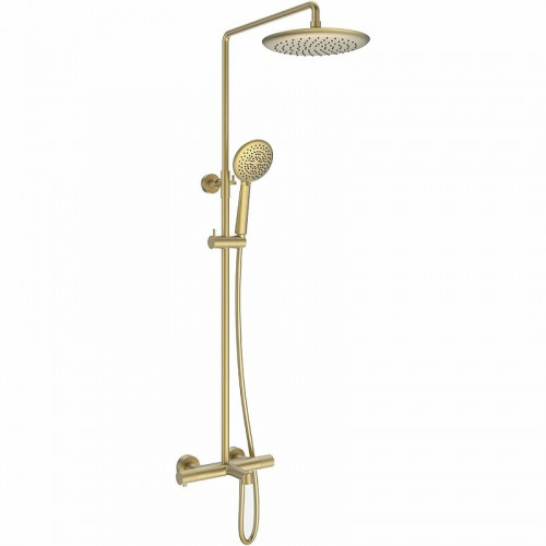 Душевая система Vincea Desire VSFS-1D1TBG с термостатом Брашированное золото латунь на стену