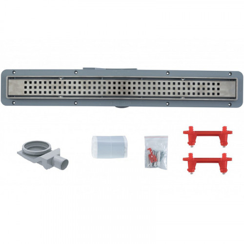 Душевой лоток Bettoserb Net Line 850 13702519 с решеткой Хром матовый с перфорацией / полая под плитку